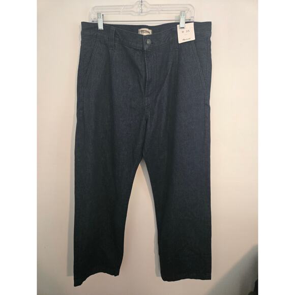 NWT Madewell Pleated Denim Pants in Northbrook Wash size 35x31 - Picture 2 of 4